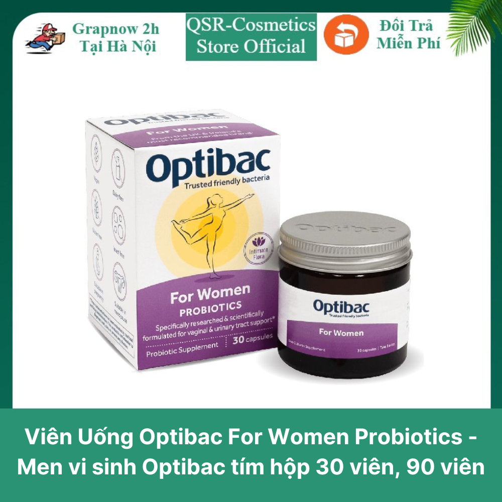 ( Chính Hãng) Viên Uống Optibac For Women Probiotics - Men vi sinh Optibac tím hộp 30 viên, 90 viên