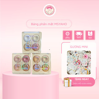  Phấn bắt sáng MSYAHO 4 ô Power Highlight Makeup Palette Glitter Eyeshadow Palette Gold Bronze 