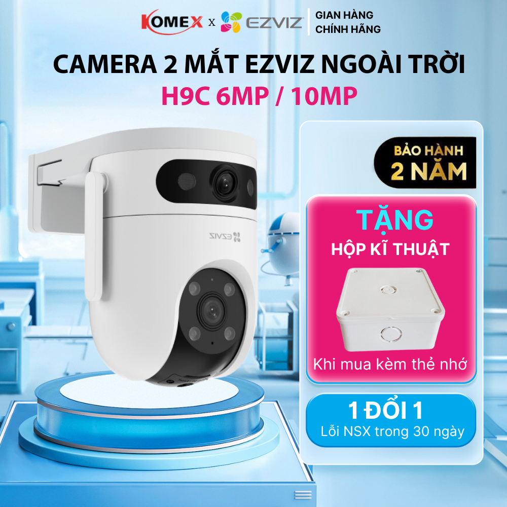 Camera wifi EZVIZ 2 mắt ngoài trời H9C 10MP / H90 Dual (4MP+4MP) đàm thoại 2 chiều Al theo dõi chuyể