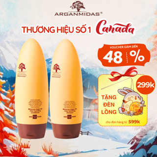 Combo gội xả siêu dưỡng ẩm Arganmidas Canada Oil với tinh dầu Argan, hỗ trợ giảm gãy rụng tóc giúp tóc bóng khoẻ 450ml