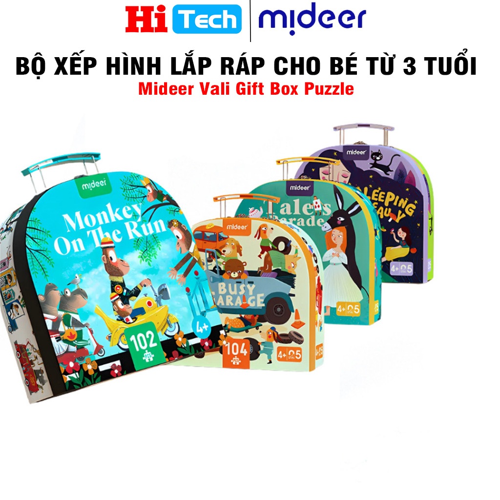 Đồ Chơi Lắp Ráp Cho Bé Vali Mideer Gift Box Puzzle   - Bộ Xếp Hình Lego Bé Trai Bé Gái Từ 3 Tuổi,Tăn