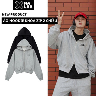  Áo Hoodie Zip Form Boxy XMALAB Nỉ 2 Da Khóa 2 Đầu Chống Nắng Unisex Phong Cách Hàn Quốc B183 