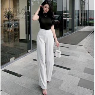  Quần Tây Nữ Công Sở Lưng Cao Dáng Suông Vải Ruby Loại 1 Tôn Dáng Thanh Lịch 