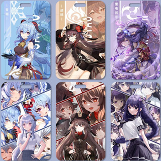  Dây đeo thẻ vỏ bọc thẻ ID thẻ tên in hình Genshin Impact Anime Manga 