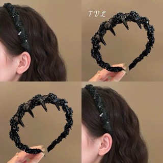  Cài tóc đen đính đá có răng làm phồng chân tóc hottrend sang trọng 