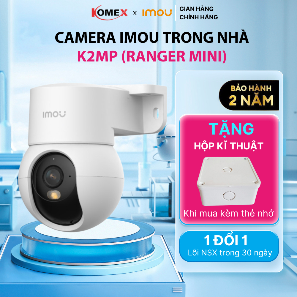 Camera wifi IMOU trong nhà K2MP 3MP / 5MP (Ranger Mini)  tích hợp chân đế, có màu ban đêm