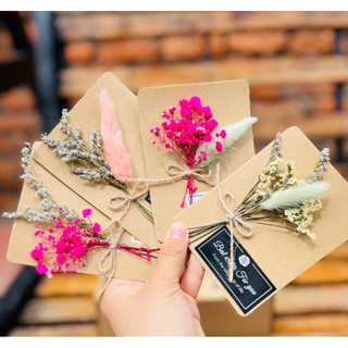 [COMBO 10] Thiệp hoa khô mini handmade vintage làm quà tặng kèm 20/10,20/11, noel, decor