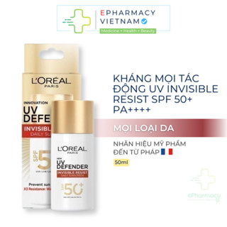  Sữa Chống Nắng LOREAL UV Invisible Resist SPF 50+ PA++++ Phổ Rộng Kháng Mọi Tác Động - L'Oreal 