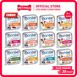  Combo 12 Hộp 100G - Pate MONGE Cho chó Mix vị Thơm ngon Nhập Ý Petmall 