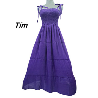 Đầm Xô Tầng Dài 120cm - Chất Gân Mỏng Nhẹ, Lót Trong, Nhiều Màu Đẹp