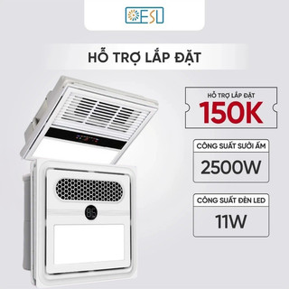  Quạt Sưởi Âm Trần Đa Năng ESU 4IN1 30x30 ,Công Suất 2600W BH 2 NĂM 