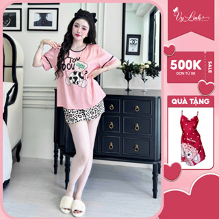  Bộ đùi cổ tròn nữ cao cấp VY LINH chất liệu lụa latin mềm mại thoáng mát S1283 