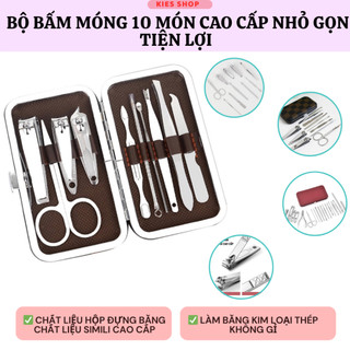   Kcm  Bộ dụng cụ làm móng tay 19 món Bộ dụng cụ làm móng chân spa chân cắt móng tay có hộp bảo quản 