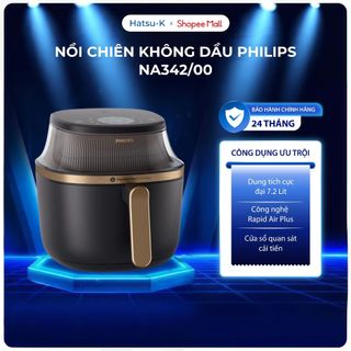 Nồi chiên không dầu Philips NA342/00, đồ gia dụng thông minh 7.2L, giỏ đựng tách biệt với lớp mỡ