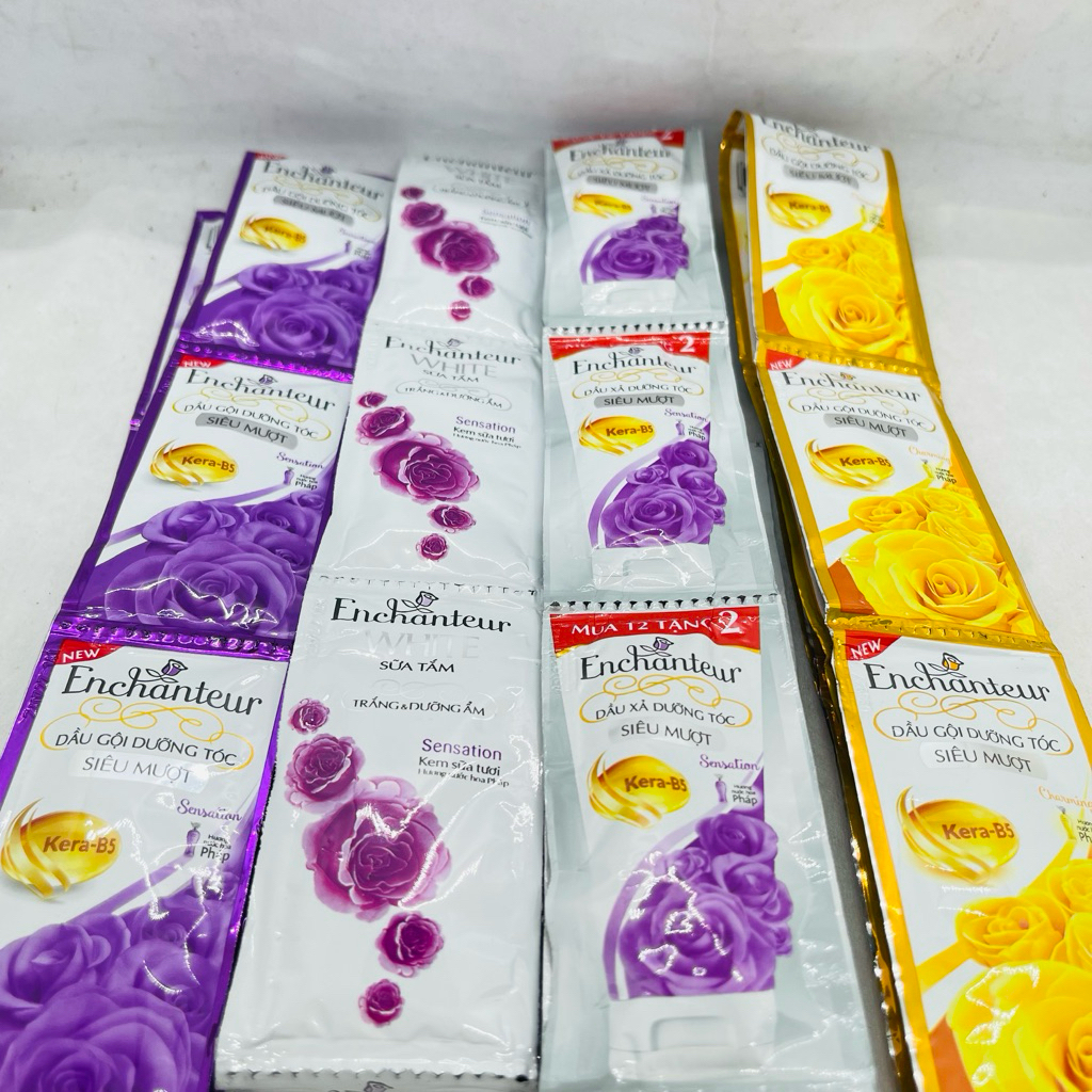 Gói 10 Dây Sữa Tăm/ Dầu Gội/ Dầu Xả Enchanteur