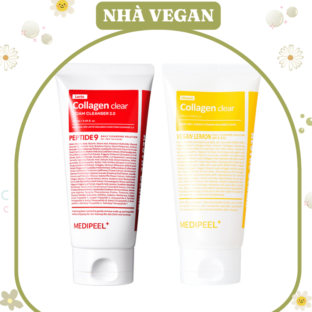 SỮA RỬA MẶT MEDIPEEL+ COLLAGEN CLEAR PEPTIDE 9/ VITAMIN 120ML