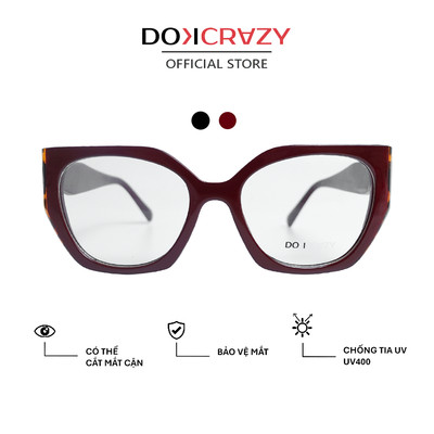 Gọng kính nam nữ DOKCRAZY BLOCK Nhựa Cao Cấp, Bền, Dày Dặn, Phong Cách, Cá Tính, Chống ánh sáng xanh