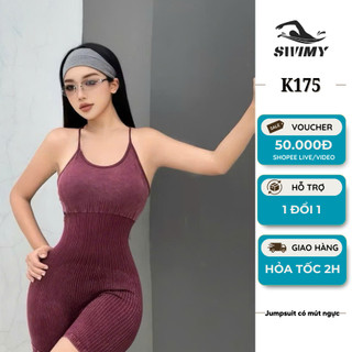   K175  Jumpsuit Nữ Thời Trang Jum Tập Gym Có Mút Bộ Liền Thân Tập Gym Yoga SWIMY 