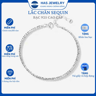  Lắc chân bạc Sequin H.A.S trơn sáng đơn giản - HLC5 