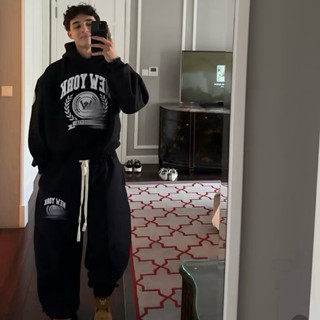 Áo hoodie ATELIER NY NEWYORK vải nỉ bông siêu dày, hình thêu chuẩn nét, form boxy nam nữ mùa đông, không xù