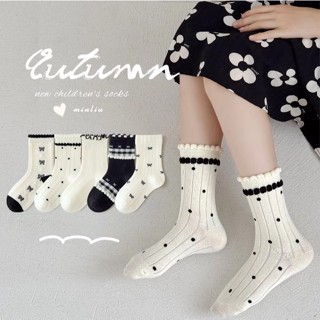  Set 5 Đôi Tất Ren Cao Cổ Cho Bé Gái 1-12 Tuổi Mẫu Nơ T65 