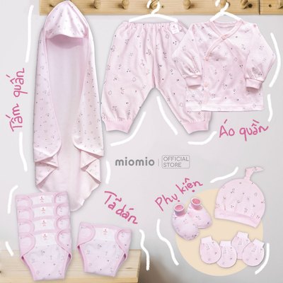 Combo Đi Sinh Cài Lệch MIOMIO 7 Món, Cho Bé Trai, Bé Gái (NewBorn ), Vải Cotton