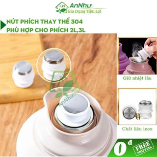 Nắp phích nước 2L thay thế inox 304 giữ nhiệt cao cấp tương thích nhiều loại bình thủy chống rò rỉ HH378