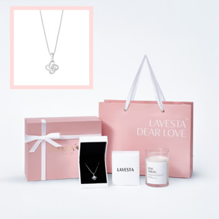 Set quà tặng trang sức dây chuyền bạc xi bạch kim đá Moissanite 5 ly GRA LAVESTA KC131 Dear love - Donatella 
