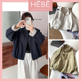  Áo khoác nữ Erica vải kaki phối kẻ sọc thời trang Unisex Áo khoác nữ thu đông dày dặn cao cấp Hebe 