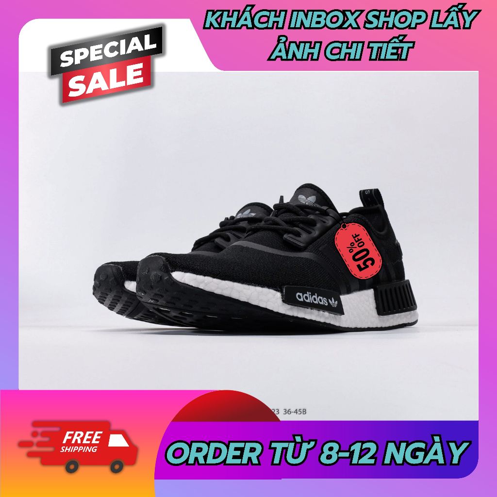 ✮Order✮Best Quality✮Sneaker✦✦✮𝐁𝐀𝐓𝐂𝐇-NMD R1 Refined Core Black Cloud White HO2333✮