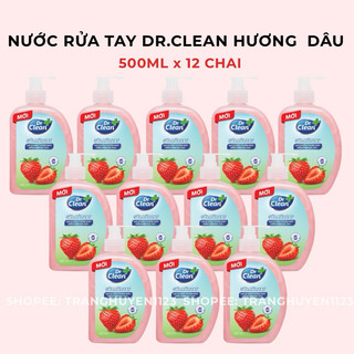COMBO 12 CHAI NƯỚC RỬA TAY DR.CLEAN HƯƠNG DÂU 500ML