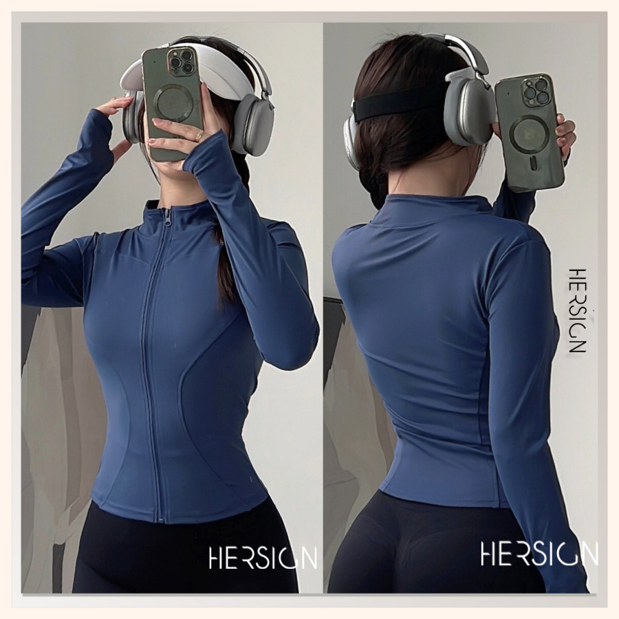 HERSIGN Áo khoác thể thao dài tay Áo tập gym Áo khoác dã ngoại Chạy bộ Đạp xe-AO26A HERSIGN Open Air