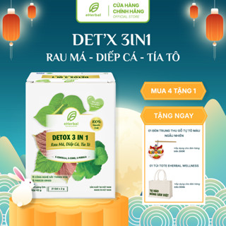 Bột Rau 3in1 Rau Má Diếp Cá Tía Tô Nguyên Chất Eherbal Sấy Thăng Hoa (21 gói x 2g)