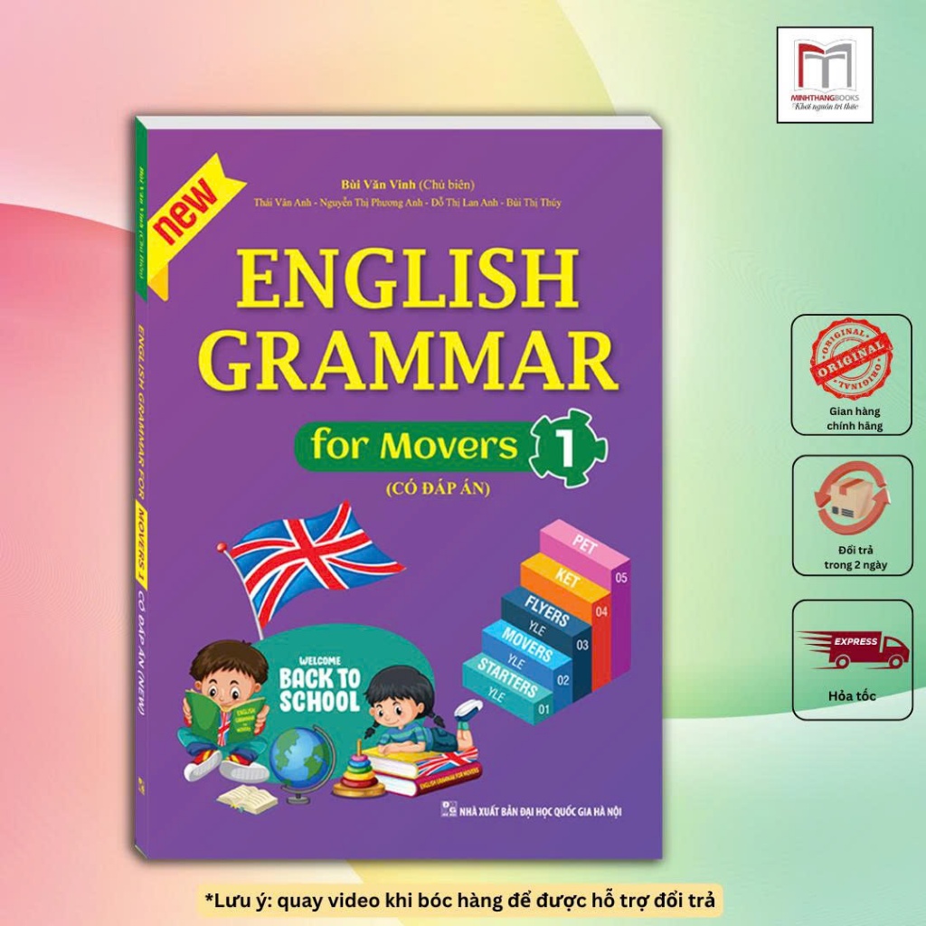 Sách -  Movers 1 "English Grammar" Ngữ pháp Tiếng Anh (bản in có màu - đáp án)