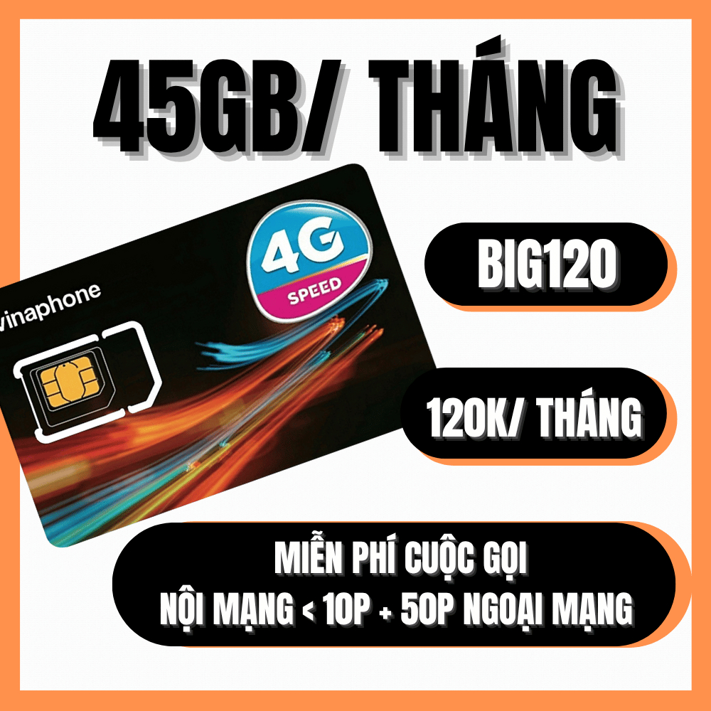 Sim Vinaphone ĐK – Vào Mạng Siêu Nhanh – Đăng Ký Được Nhiều Gói Ưu Đãi (BIG120 / VD90 / D169G)