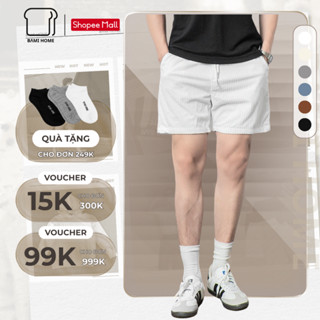 Quần short nam BAMI HOME, chất vải nhung gân cao cấp, form trên gối năng động, thoáng khí QNG02