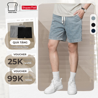 Quần short jeans nam cao cấp BAMIHOME, quần đùi Jean vải dày dặn, không bay màu dễ phối đồ QJ03