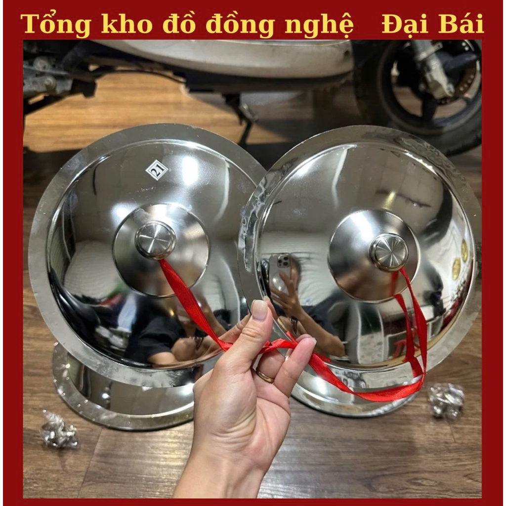chập cheng múa lân size 32cm, chũm choẹ, nạo bạt , xã, chập chả bằng inox304 ( tặng kèm núm cầm tay-1 cặp gồm 2 chiếc)