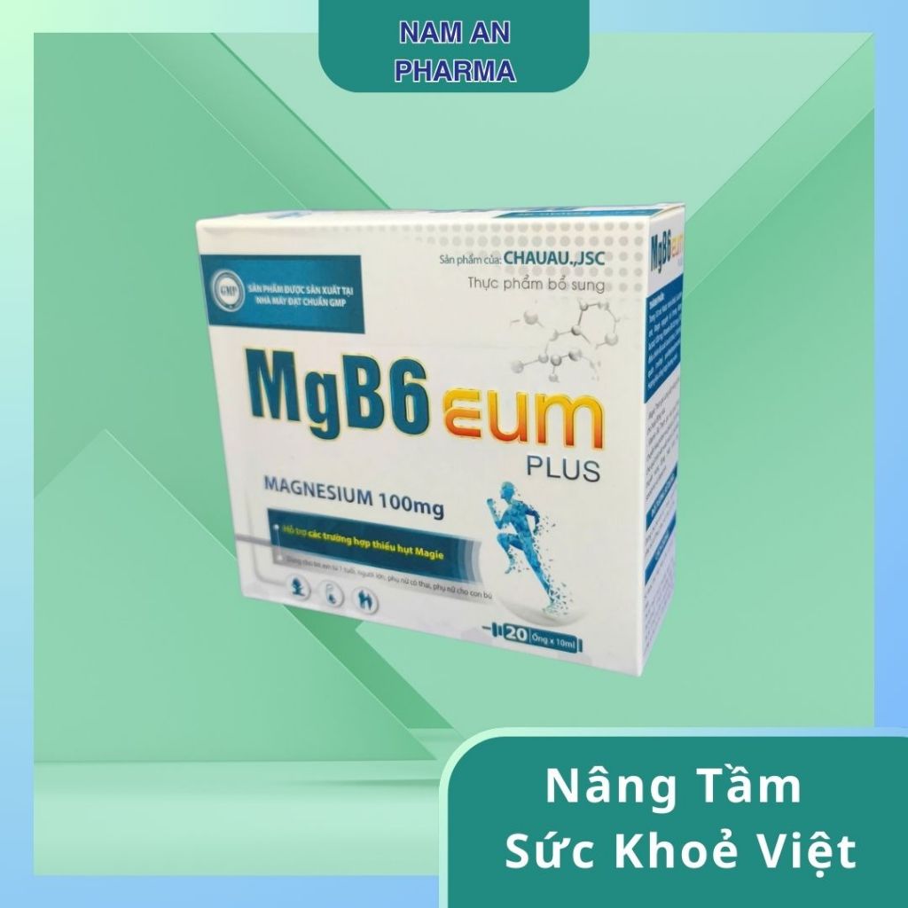 Magne-B6 EUM – Bé Ăn Ngon Ngủ Ngon, Giảm Mồ Hôi Trộm, Bổ Sung Magie & Vitamin B6 - hộp 20 ống