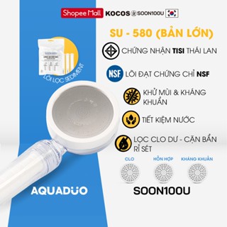  SU-580 Clear Đầu vòi sen tắm  tăng áp lọc nước  3 Thanh lọc nước SOON100U 