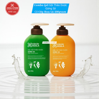 DẦU GỘI + XẢ HỮU CƠ GỪNG SẢ CỎ CÂY HOA LÁ - GIẢM BẾT DẦU - NGĂN GẦU GIẢM NGỨA 500ML