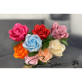 [ R603 ] Sỉ cây ruy băng lụa trơn 4cm ( cây 5 cuộn), ruy băng lụa satin bản 4cm làm hoa hồng, gói quà, làm nơ, trang trí