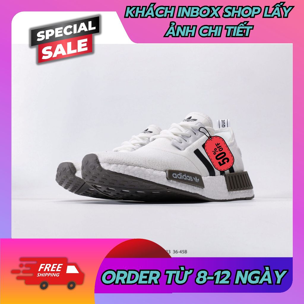 ✮Order✮Best Quality✮Sneaker✦✦✮𝐁𝐀𝐓𝐂𝐇-NMD R1 Primeblue 'White Black Grey' GZ9261✮