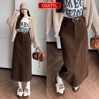 Chân váy nhung dài 80cm nữ dáng dài chất liệu nhung thu đông cao cấp Oxatyl V67