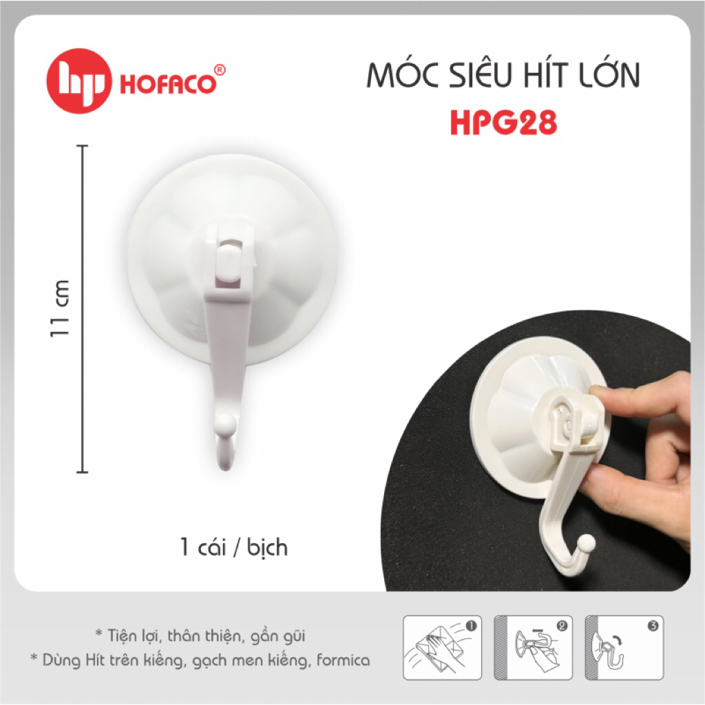 Set 2/ 5/ 10 Móc Hít Gạt Treo Đồ Cỡ Đại, Hít Kiếng, Gạch Tiện Dụng
