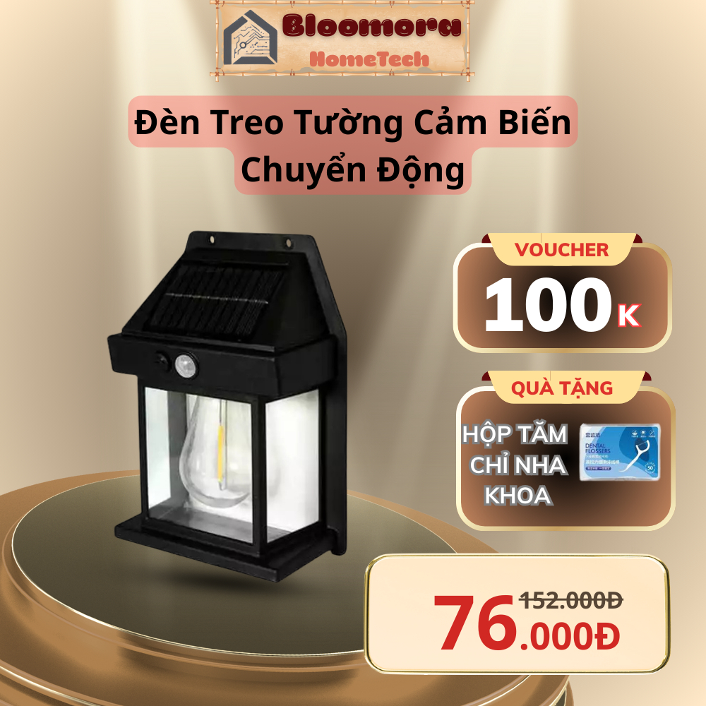Đèn Năng Lượng Mặt Trời Treo Tường Cảm Biến Chuyển Động BK-888, Chống Thấm Nước Trang Trí Sân Vườn