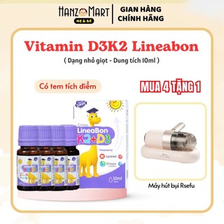  Combo 4 Lọ Lineabon D3K2 Bổ Sung Vitamin K2D3 Tăng Cường Hấp Thu Canxi Tối Đa Trẻ Cao Lớn Khỏe Mạnh 