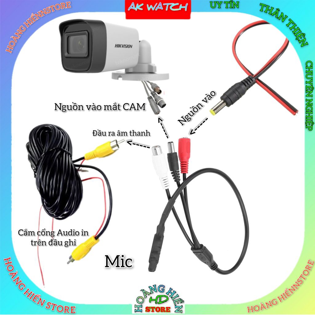 Micro thu âm cho camera Analog đầu ghi
