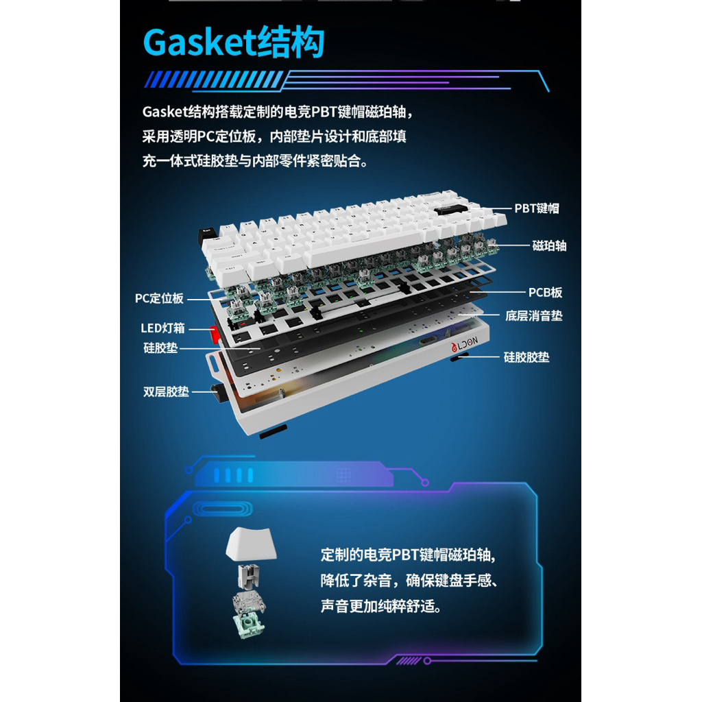 Bàn phím cơ Gaming LDON Mide68 / Mide68Pro / Rapidtrigger / 8k hz / Led RGB + dải led bar | BigBuy360 - bigbuy360.vn