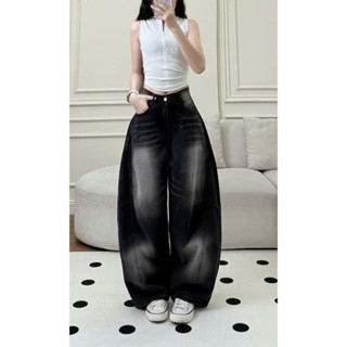  Quần Jeans Nữ Ống Suông Rộng Lưng Cao Thời Trang Hàn Quốc Cá Tính 